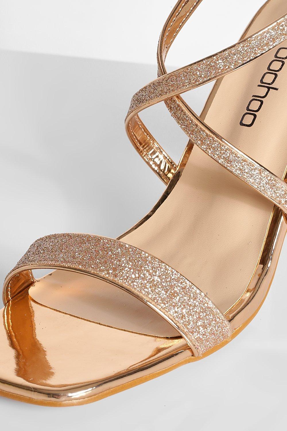 Wide fit rose on sale gold glitter block heels